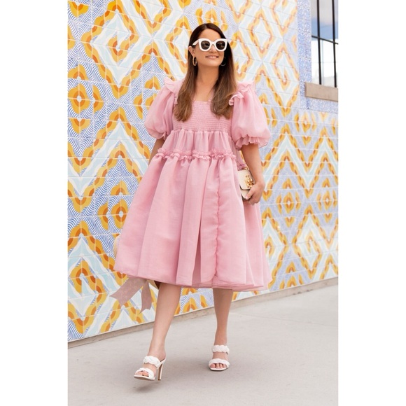 Dream Sister Jane Eva Oversized Midi Dress Pink XS - Picture 13 of 16